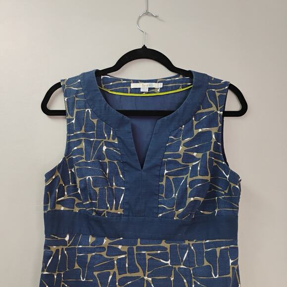 Boden V Neck Sheath Dress Size 8‎ Sleeveless Women’s Abstract Pattern Cotton - Picture 3 of 13